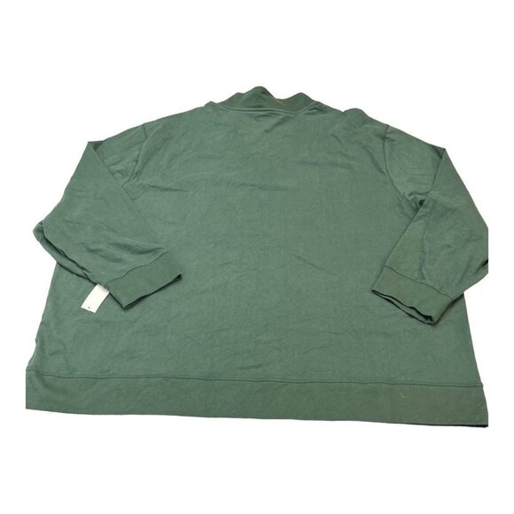 Izod Saltwater Mens 2XLT 1/4 Zip Pullover Sweatshirt Green Relaxed Fit Collar - Picture 2 of 6